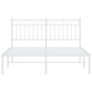 Giroletto con Testiera Metallo Bianco 135x190 cm 373739