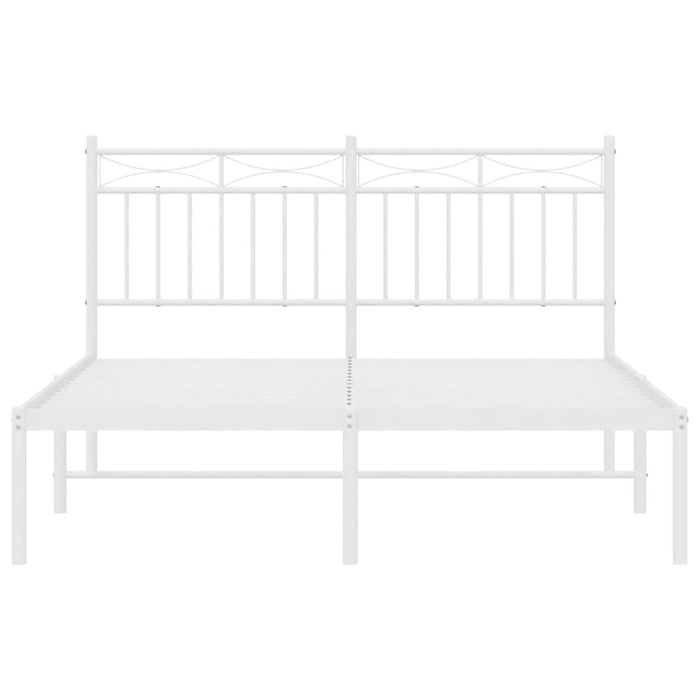 Giroletto con Testiera Metallo Bianco 135x190 cm 373739