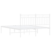 Giroletto con Testiera Metallo Bianco 135x190 cm 373739