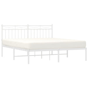 Giroletto con Testiera Metallo Bianco 160x200 cm 373743