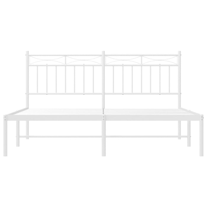 Giroletto con Testiera Metallo Bianco 160x200 cm 373743