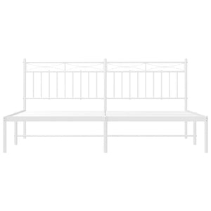 Giroletto con Testiera Metallo Bianco 183x213 cm 373745