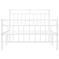 Giroletto con Testiera e Pediera Metallo Bianco 107x203 cm 373754