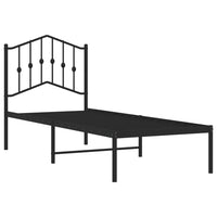 Giroletto con Testiera in Metallo Nero 75x190 cm 373779