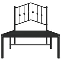 Giroletto con Testiera in Metallo Nero 75x190 cm 373779