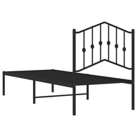 Giroletto con Testiera in Metallo Nero 75x190 cm 373779