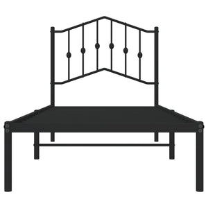 Giroletto con Testiera in Metallo Nero 80x200 cm 373780