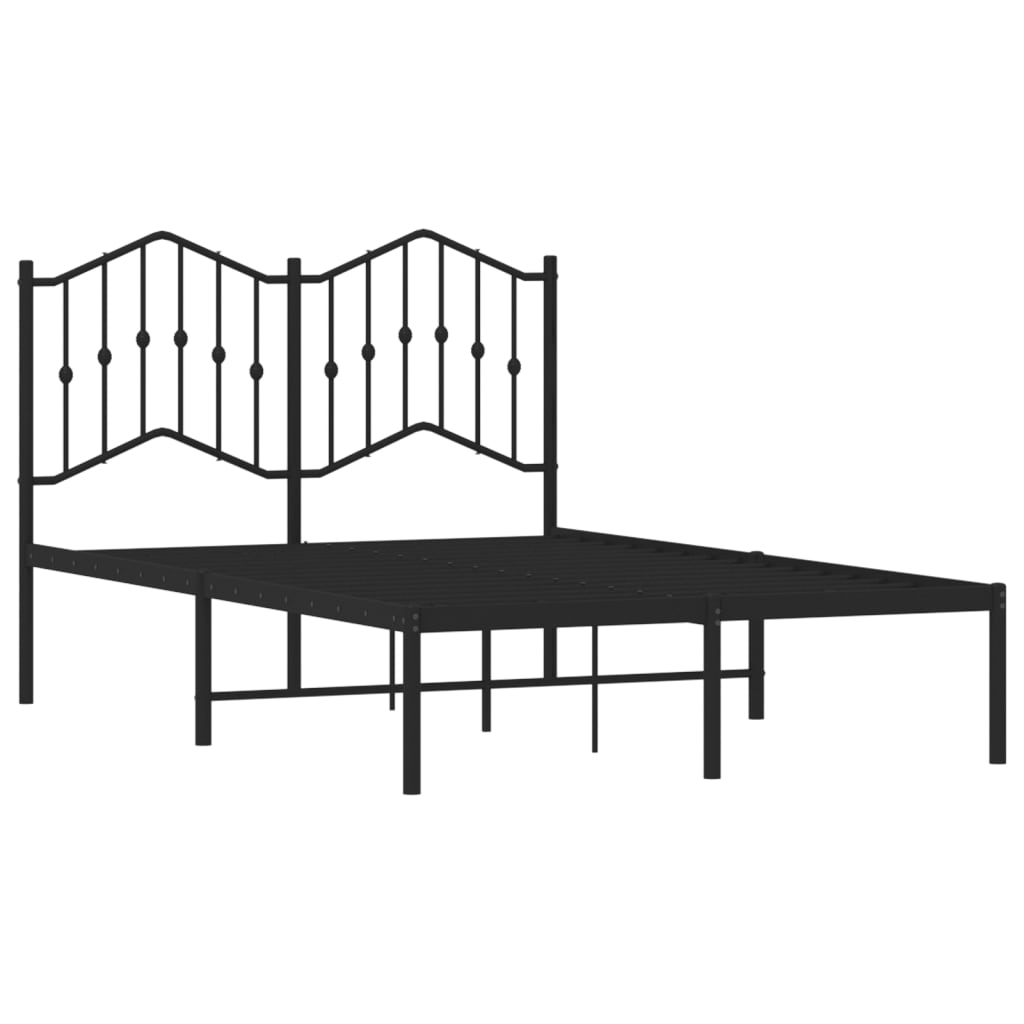 Giroletto con Testiera in Metallo Nero 120x190 cm 373786