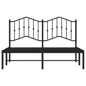 Giroletto con Testiera in Metallo Nero 135x190 cm 373788