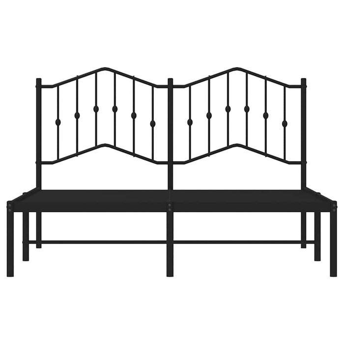 Giroletto con Testiera in Metallo Nero 135x190 cm 373788