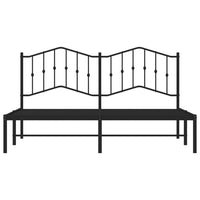 Giroletto con Testiera in Metallo Nero 160x200 cm 373792