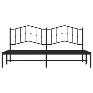 Giroletto con Testiera in Metallo Nero 193x203 cm 373795