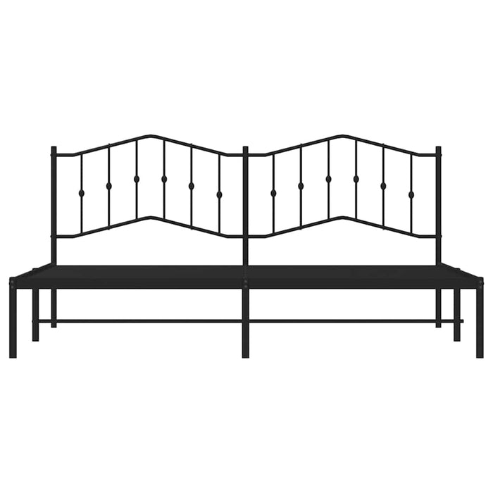 Giroletto con Testiera in Metallo Nero 193x203 cm 373795