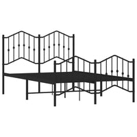 Giroletto con Testiera e Pediera Metallo Nero 120x200 cm 373805