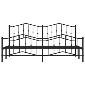 Giroletto con Testiera e Pediera Metallo Nero 193x203 cm 373813