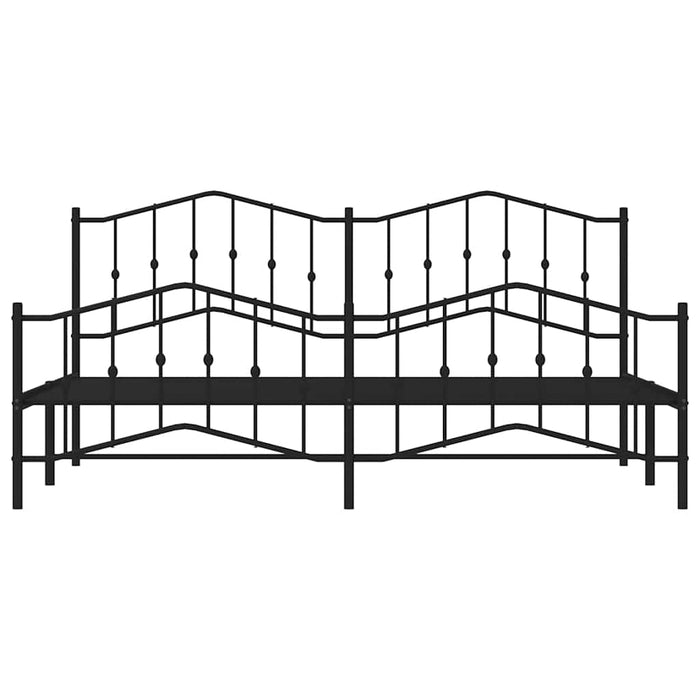 Giroletto con Testiera e Pediera Metallo Nero 193x203 cm 373813