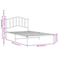 Giroletto con Testiera Metallo Bianco 100x200 cm 373833