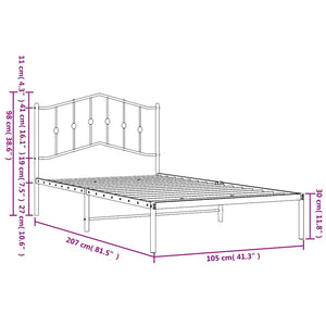Giroletto con Testiera Metallo Bianco 100x200 cm 373833