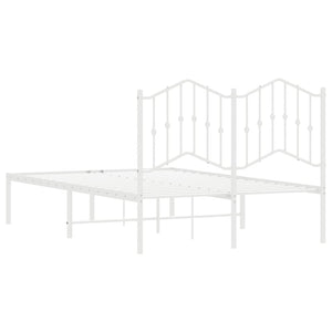 Giroletto con Testiera in Metallo Bianco 120x200 cm 373836