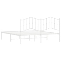 Giroletto con Testiera Metallo Bianco 183x213 cm 373843