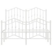 Giroletto con Testiera e Pediera Metallo Bianco 120x200 cm 373854