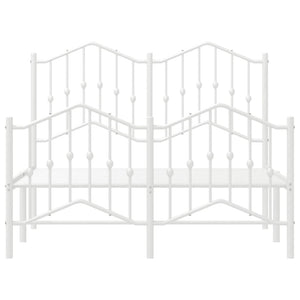 Giroletto con Testiera e Pediera Metallo Bianco 120x200 cm 373854