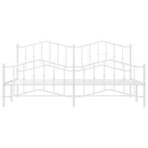 Giroletto con Testiera e Pediera Metallo Bianco 193x203 cm 373862