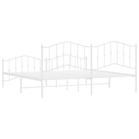 Giroletto con Testiera e Pediera Metallo Bianco 193x203 cm 373862