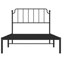 Giroletto con Testiera in Metallo Nero 107x203 cm 373883