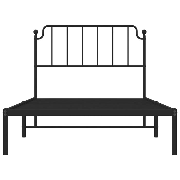 Giroletto con Testiera in Metallo Nero 107x203 cm 373883