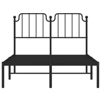 Giroletto con Testiera in Metallo Nero 120x190 cm 373884