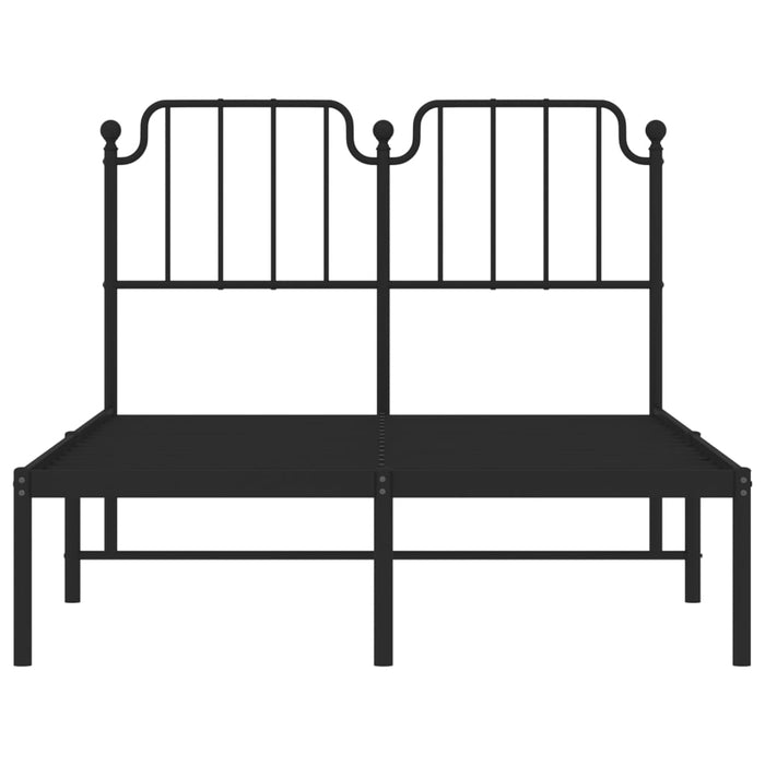 Giroletto con Testiera in Metallo Nero 120x190 cm 373884