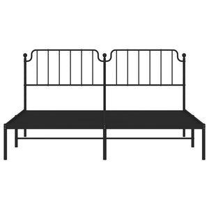 Giroletto con Testiera in Metallo Nero 160x200 cm 373890