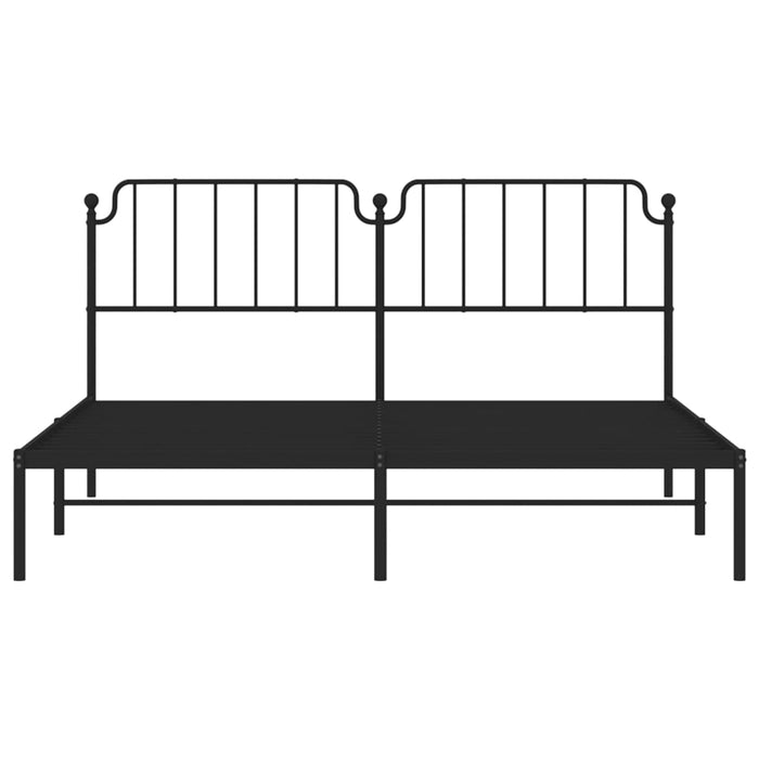 Giroletto con Testiera in Metallo Nero 160x200 cm 373890