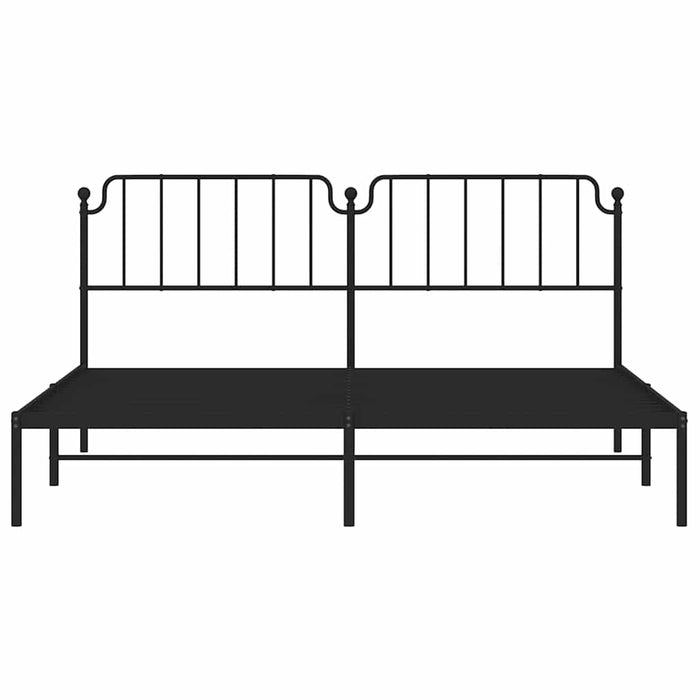 Giroletto con Testiera in Metallo Nero 193x203 cm 373893