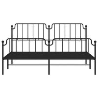 Giroletto con Testiera e Pediera Metallo Nero 183x213 cm 373910