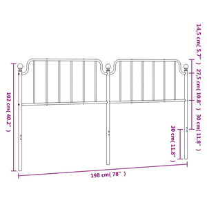Testiera in Metallo-Testiera in Ferro-Testata Nero 193 cm 103848