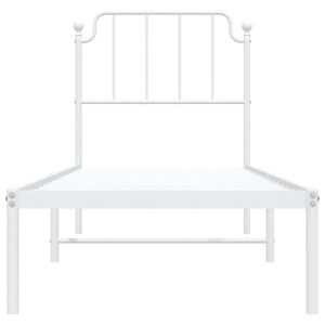 Giroletto senza Materaso con Testiera Metallo Bianco 75x190 cm 373926