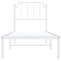 Giroletto con Testiera Metallo Bianco 80x200 cm 373927