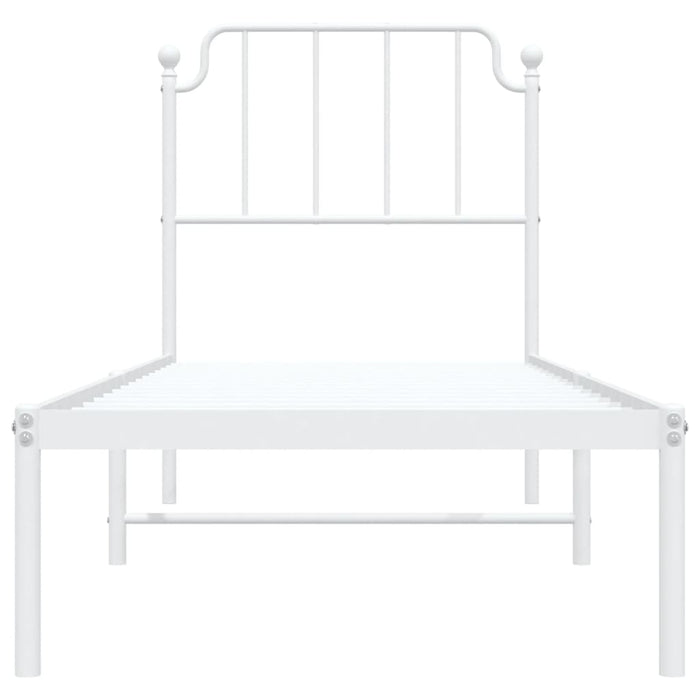 Giroletto con Testiera Metallo Bianco 80x200 cm 373927