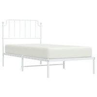 Giroletto con Testiera Metallo Bianco 90x190 cm 373928