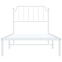 Giroletto con Testiera Metallo Bianco 90x190 cm 373928