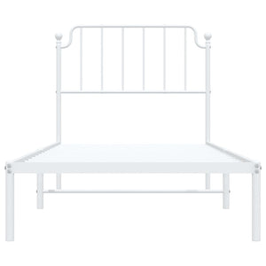 Giroletto con Testiera Metallo Bianco 90x190 cm 373928