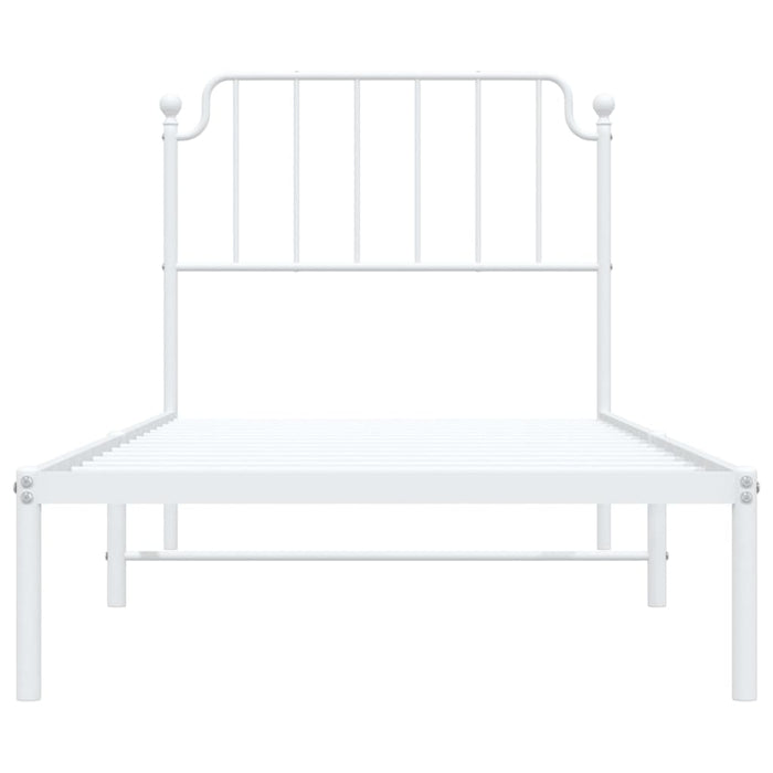 Giroletto con Testiera Metallo Bianco 90x190 cm 373928