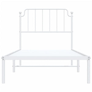 Giroletto con Testiera Metallo Bianco 90x200 cm 373929