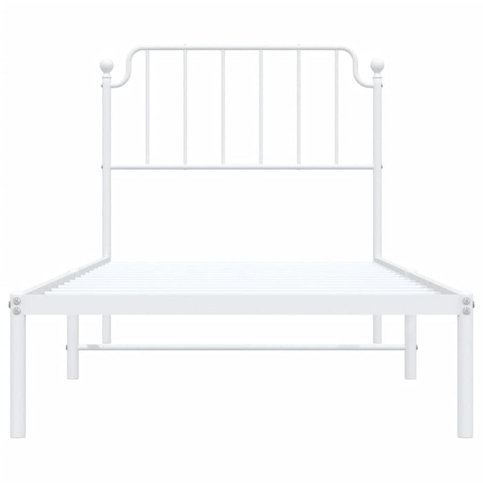 Giroletto con Testiera Metallo Bianco 90x200 cm 373929