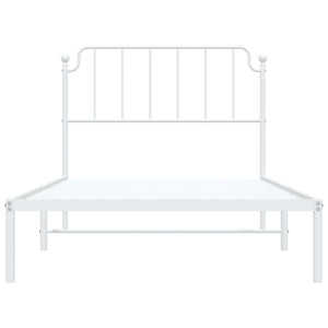 Giroletto con Testiera Metallo Bianco 107x203 cm 373932