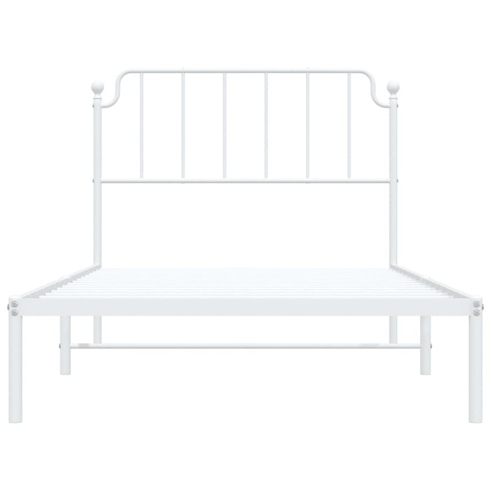 Giroletto con Testiera Metallo Bianco 107x203 cm 373932