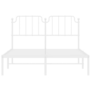 Giroletto con Testiera Metallo Bianco 140x190 cm 373936