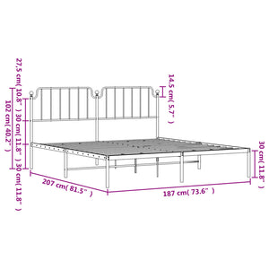 Giroletto con Testiera Metallo Bianco 180x200 cm 373940
